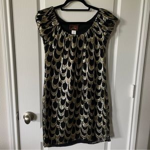 Prairie metallic gold and silver cap sleeve dress size S